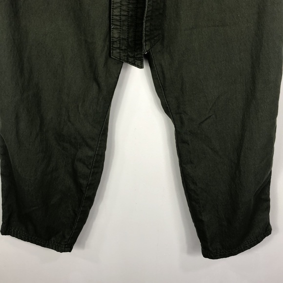 TORRID olive green waist tie bucket style cropped cargo Capri pant B3 - Picture 4 of 10